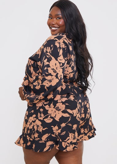 In The Style Jac Jossa Black Floral Co Ord Top