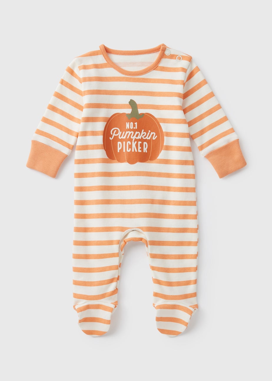 Baby Orange Pumpkin Sleepsuit (Newborn-18mths)