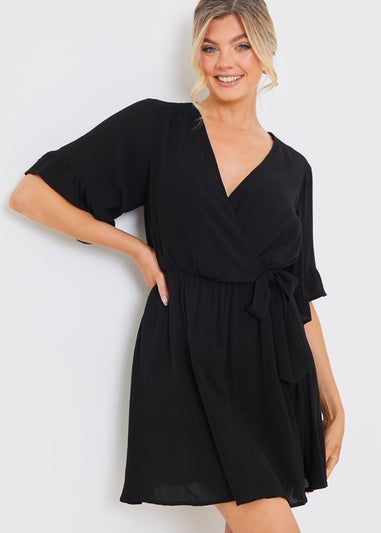 In The Style Jac Jossa Black Wrap Mini Dress