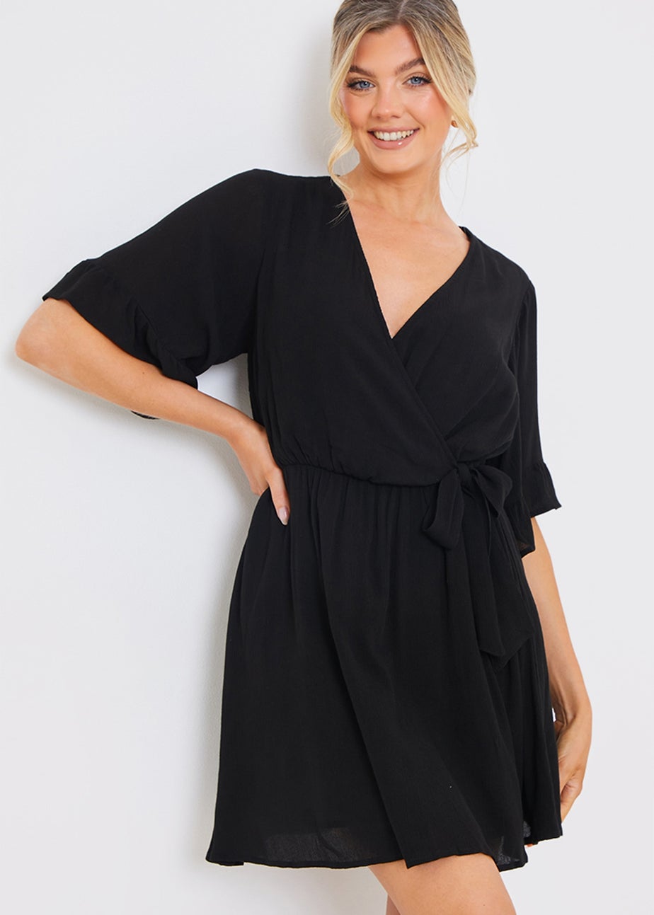 In The Style Jac Jossa Black Wrap Mini Dress