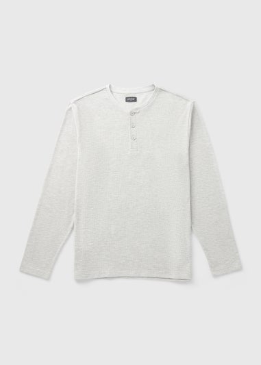 Grey Textured Long Sleeve Pyjama Top