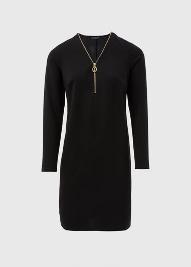 Et Vous Black Knee Length Jersey Dress