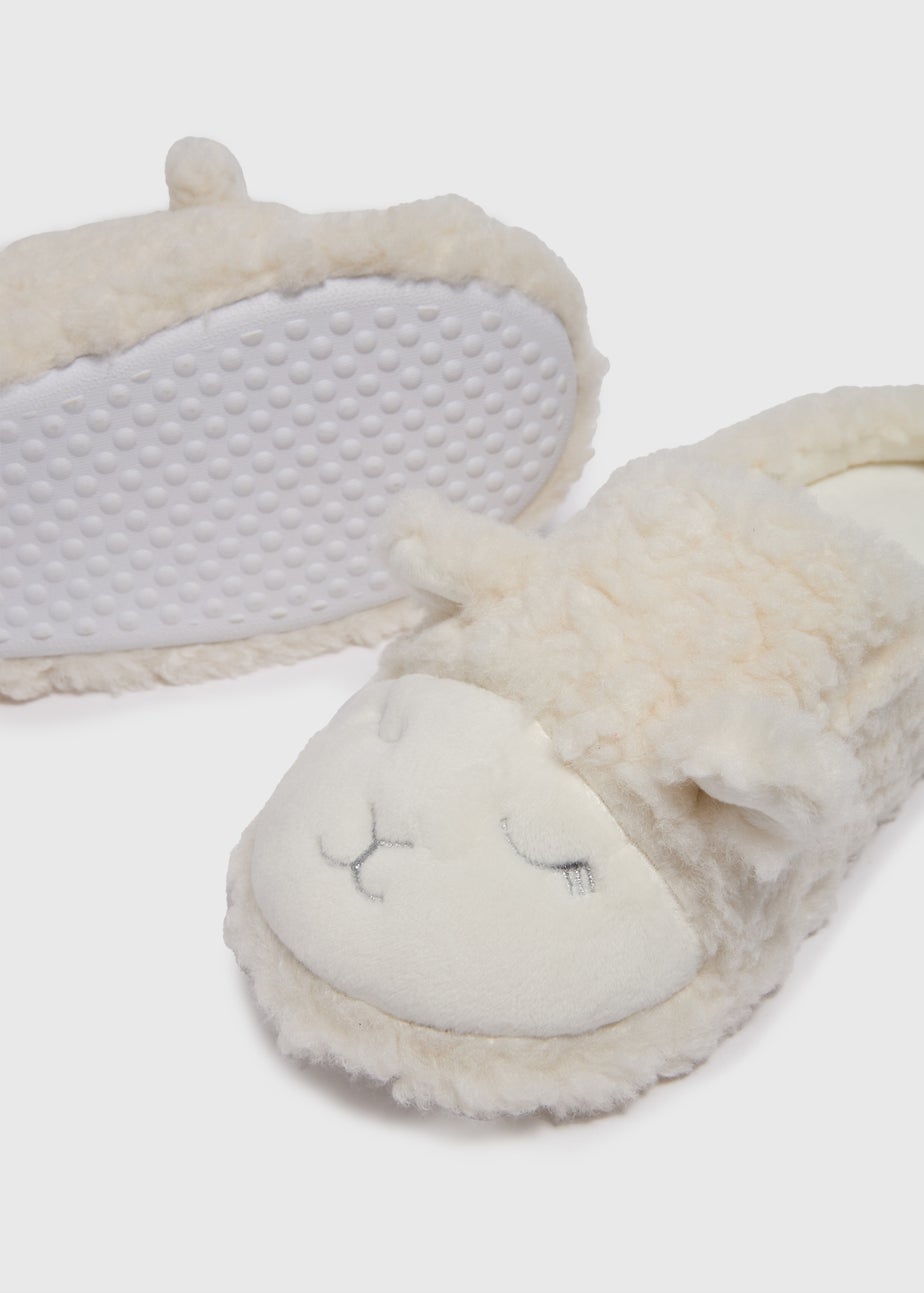 Cream Sheep Design Slippers
