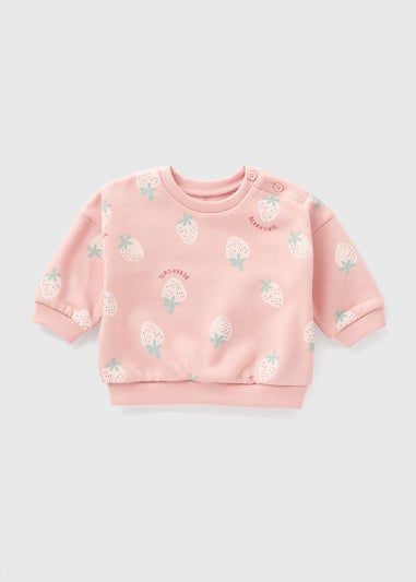 Baby Pink Strawberry Sweatshirt (Newborn-23mths)