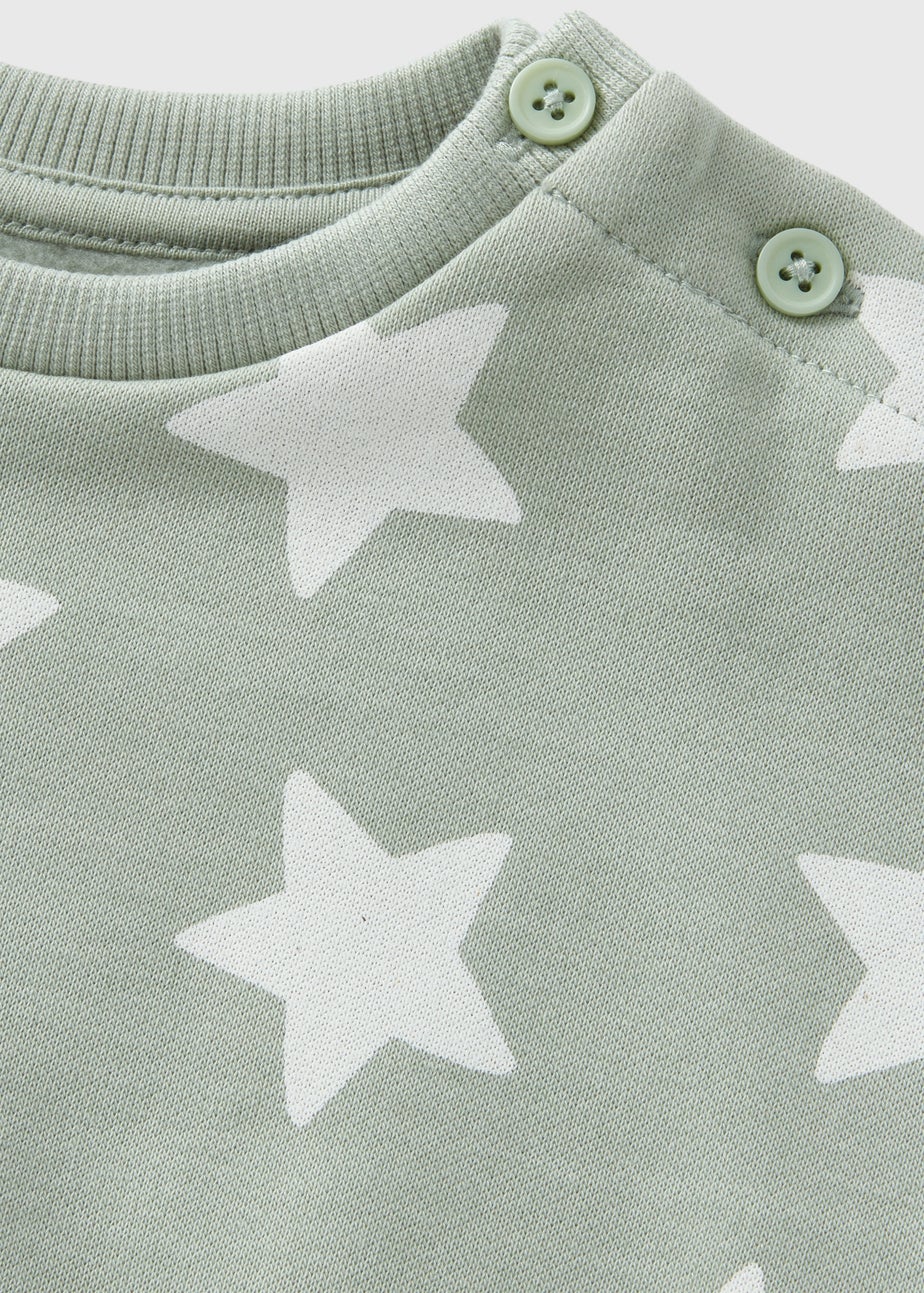Baby Sage Star Print Sweatshirt (Newborn-23mths)