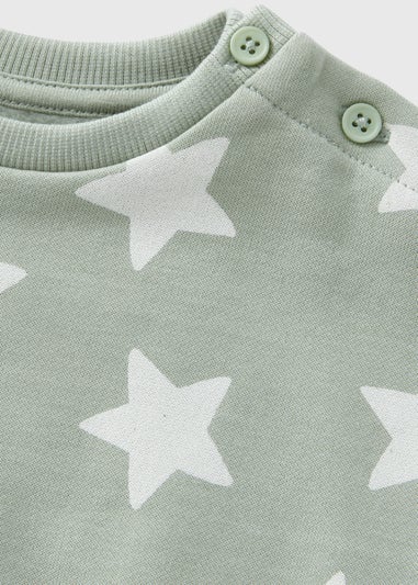 Baby Sage Star Print Sweatshirt (Newborn-23mths)
