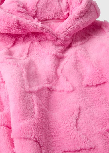 Girls Pink Star Fluffy Hoodie & Bottoms Lounge Set (7-13yrs)