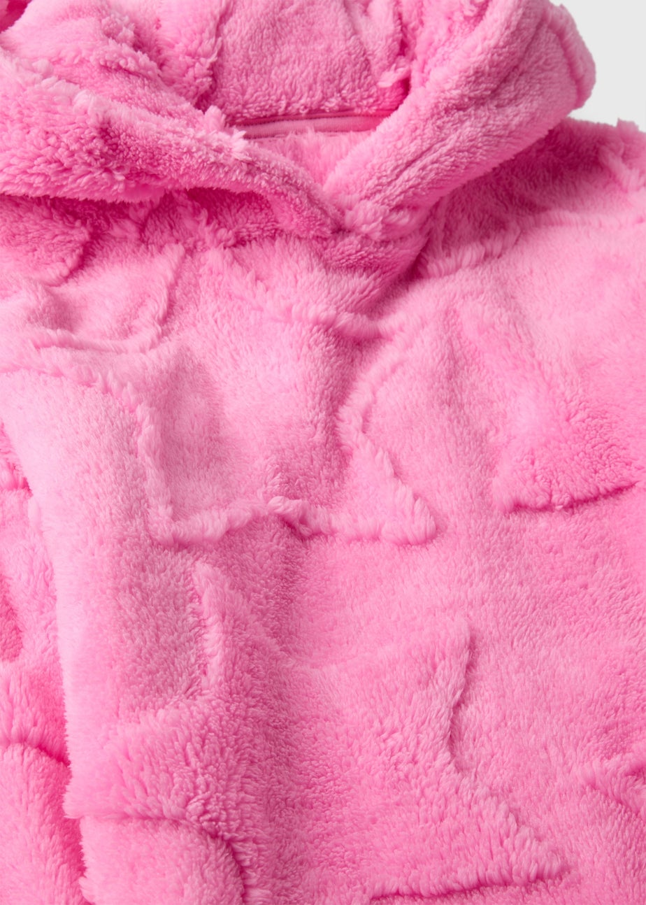 Girls Pink Star Fluffy Hoodie & Bottoms Lounge Set (7-13yrs)