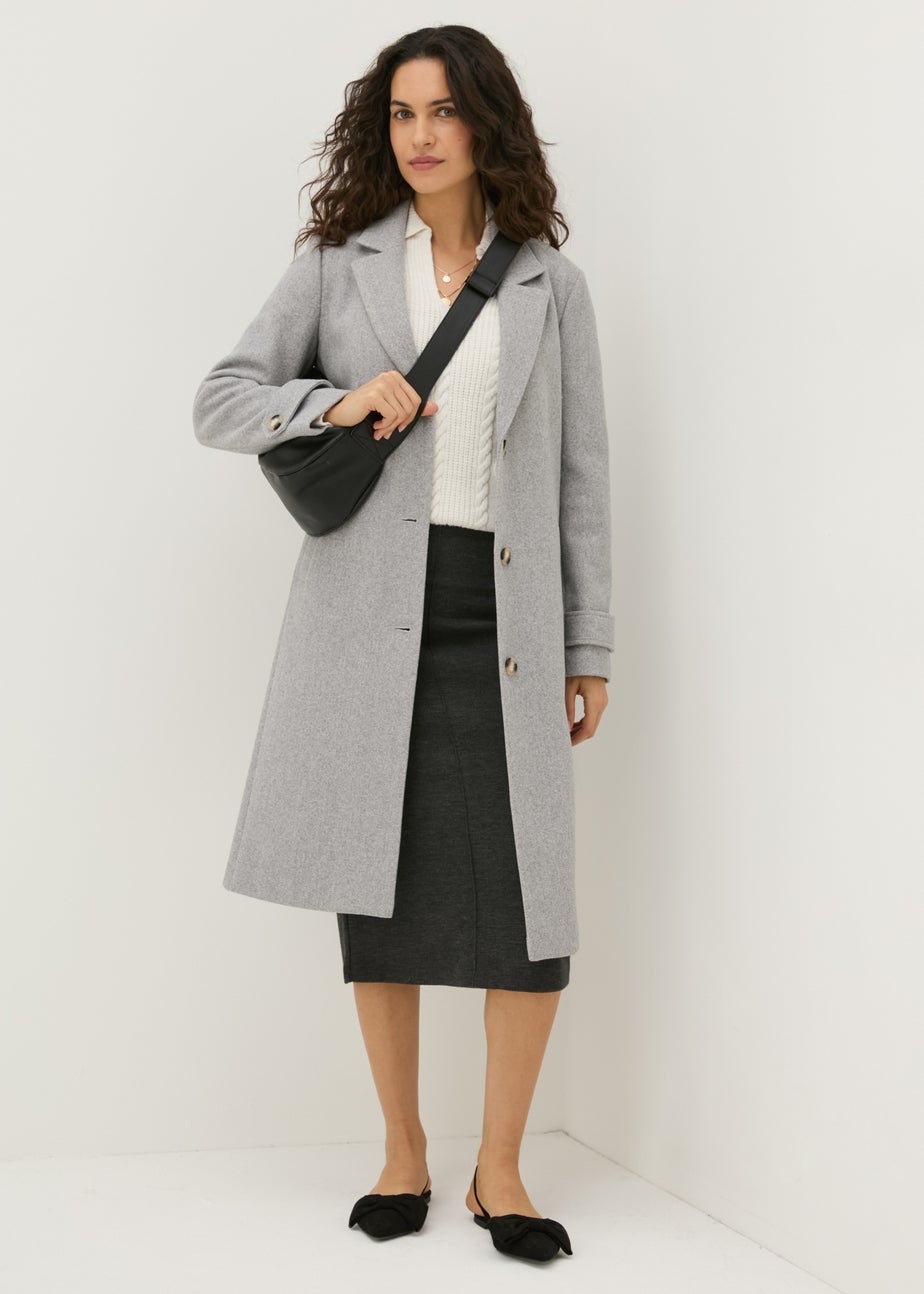 Charcoal Ribbed Midi Skirt