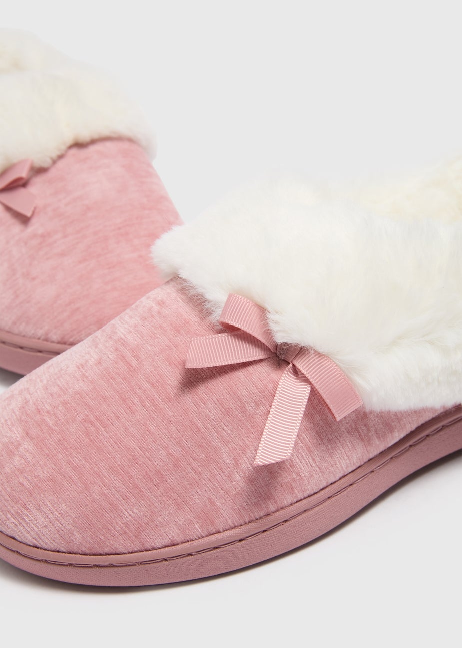 Pink Faux Fur Slippers