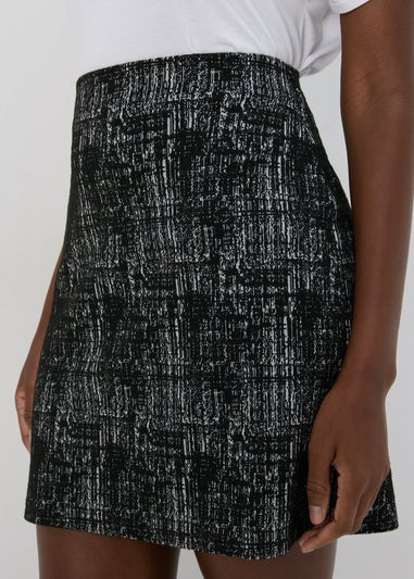 Et Vous Black Ponte Textured Mini Skirt