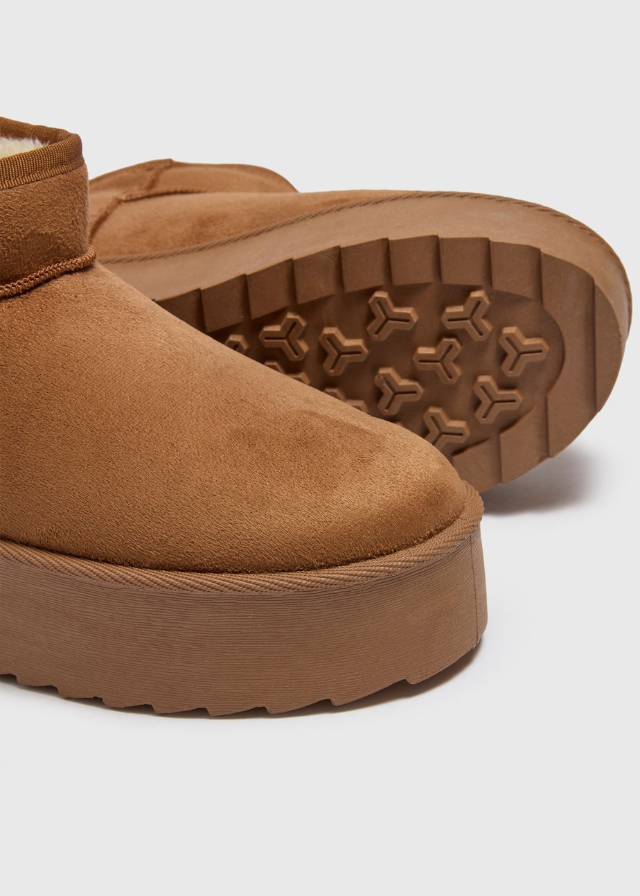 Tan Platform Snug Boots