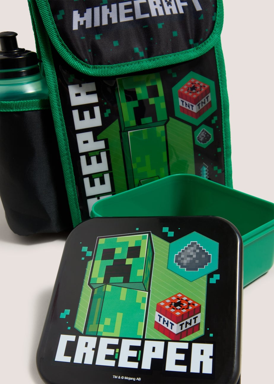 Minecraft Black Lunch Bag, Drinks Bottle, & Snack Box Set