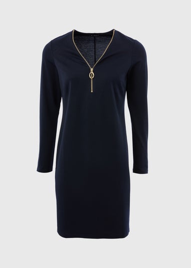 Et Vous Navy Knee Length Jersey Dress