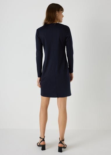 Et Vous Navy Knee Length Jersey Dress