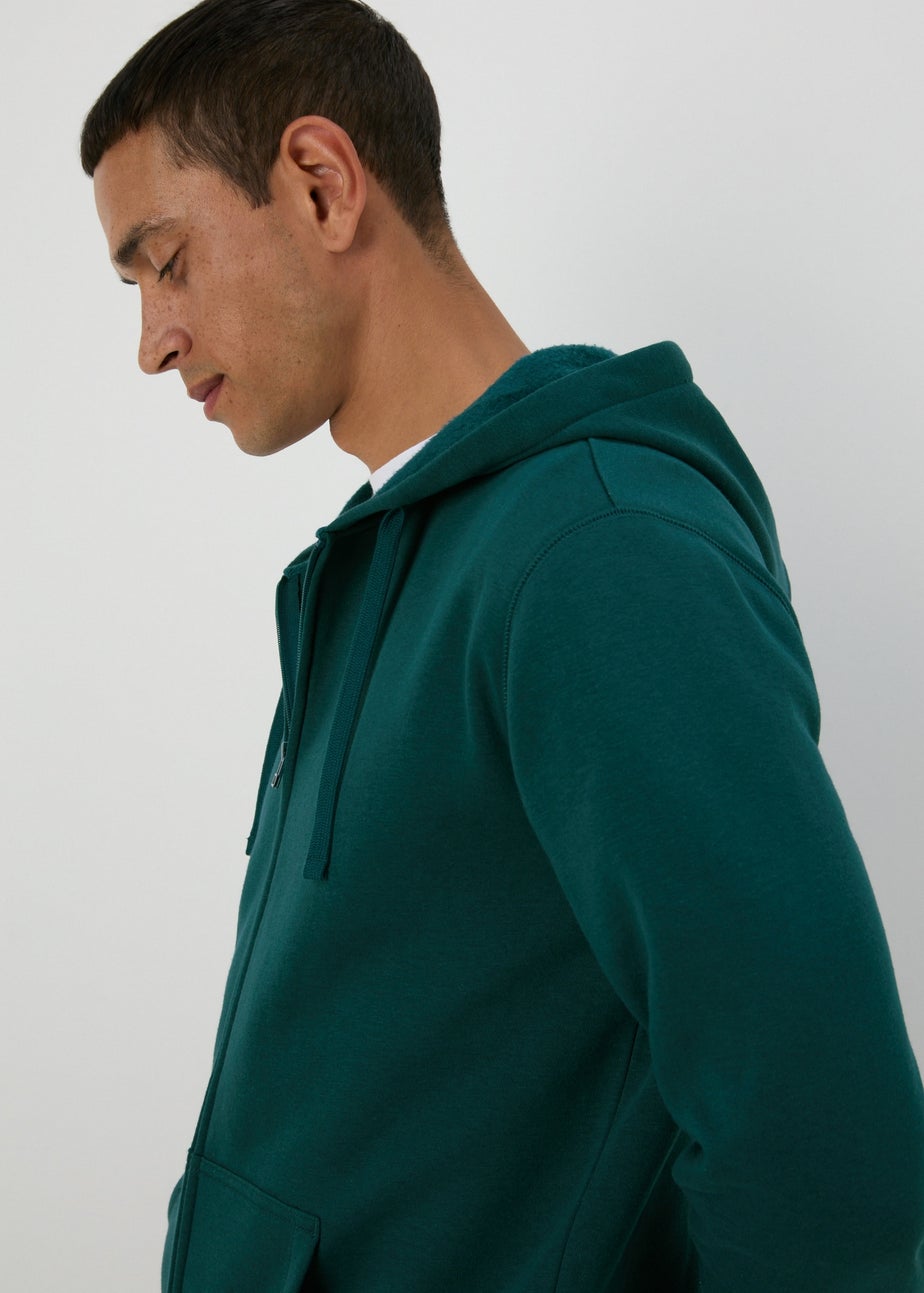 Green Essential Zip Hoodie