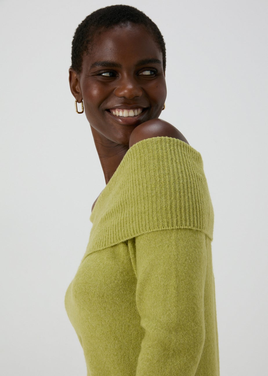 Et Vous Lime Bardot Knitted Jumper