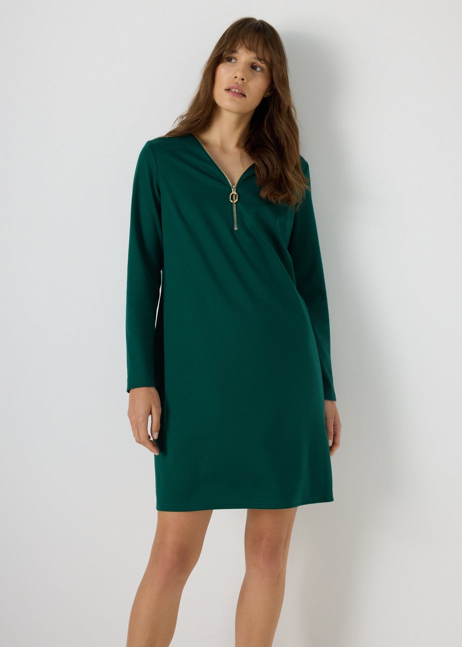 Et Vous Green Knee Length Jersey Dress