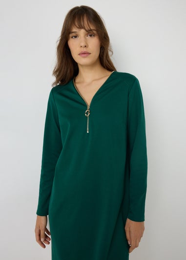 Et Vous Green Knee Length Jersey Dress
