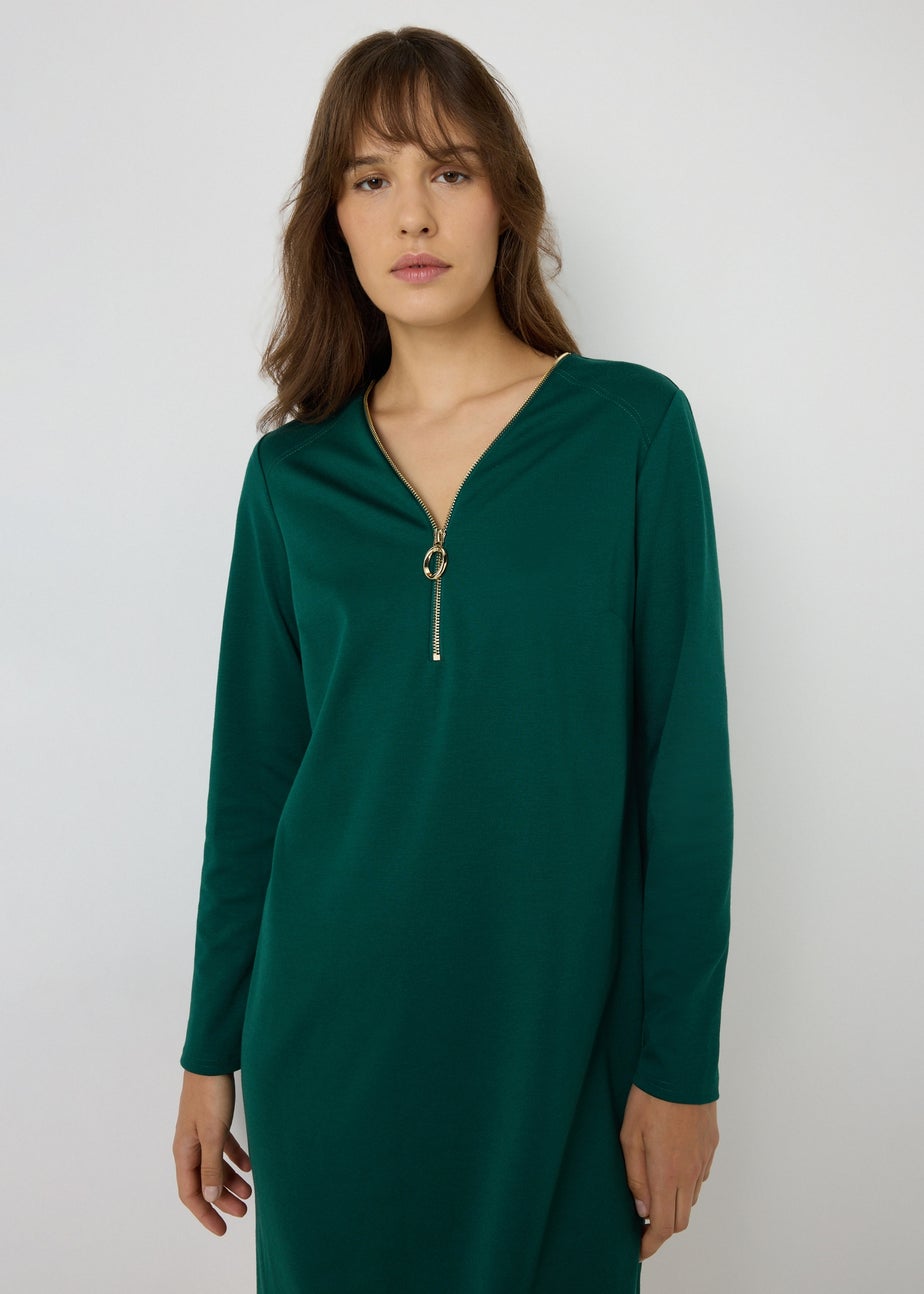 Et Vous Green Knee Length Jersey Dress