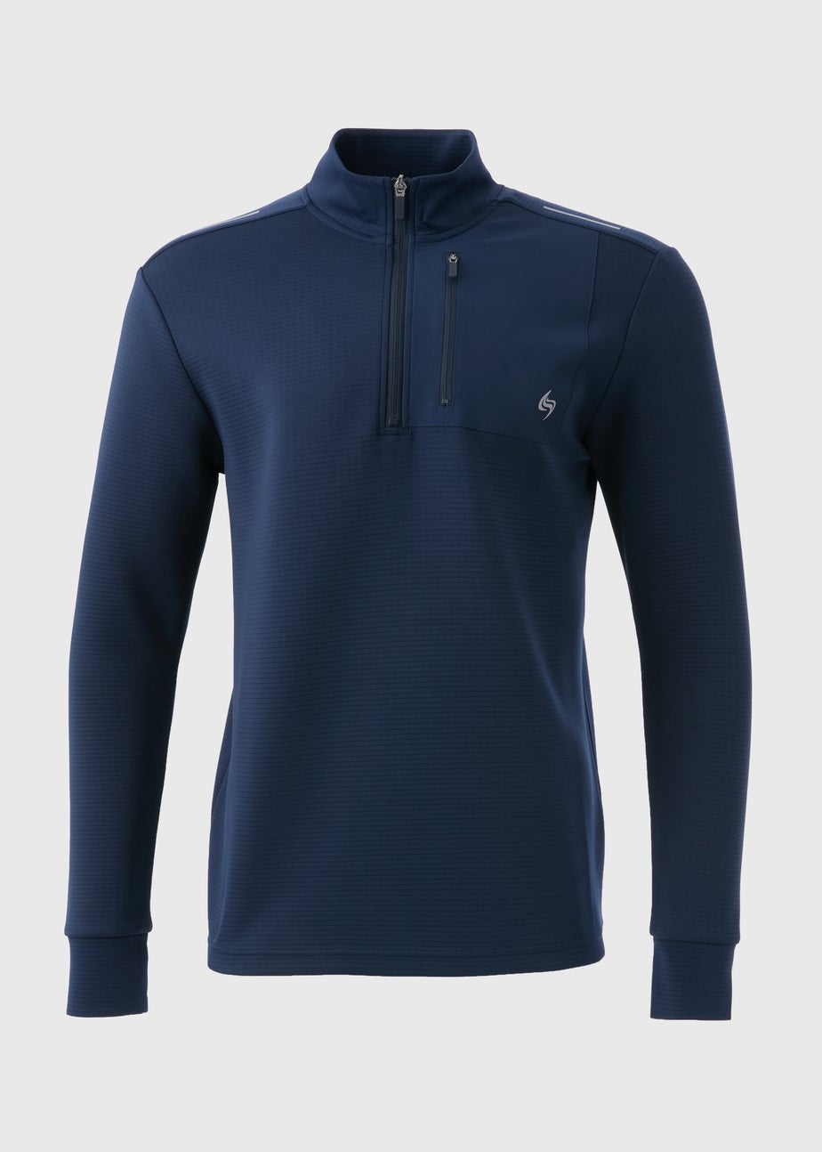 Souluxe Navy Quarter Zip Sweatshirt