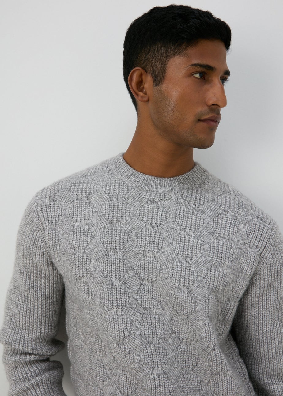 Grey Soft Cable Jumper