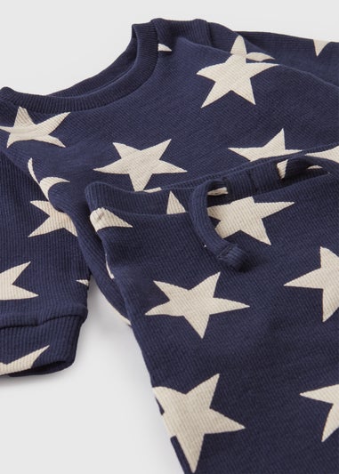 Baby Navy Star Ribbed Top & Leggings Set (Newborn-23mths)