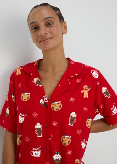 Red Christmas Gingerbread Pyjama Set