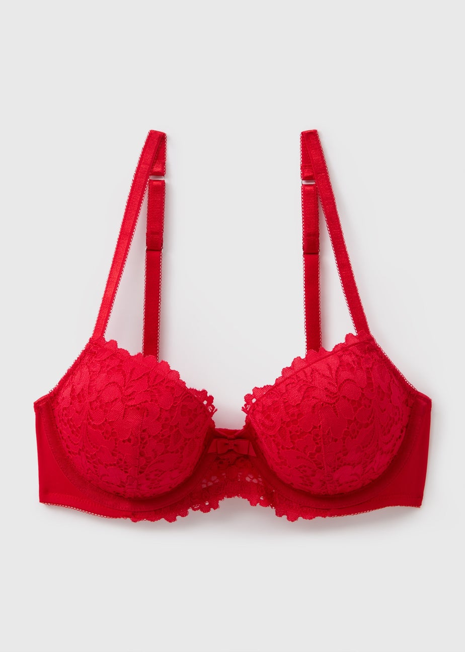 Red Lace Detail Bra