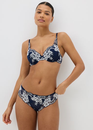 Navy Two Tone Full Bra