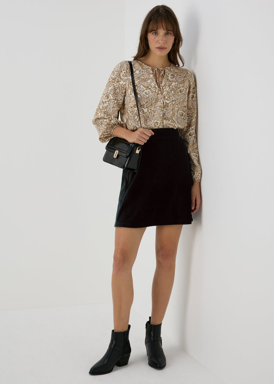 Black Cord Mini Skirt