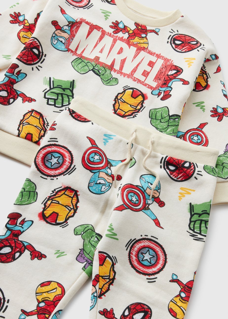 Marvel Kids Cream Avenger Sweatshirt & Jogging Bottoms Set (1-7yrs)