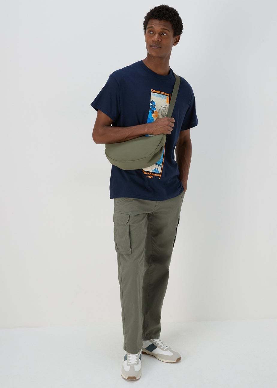 Navy Japanese Graphic T-Shirt