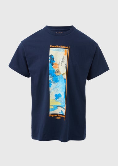 Navy Japanese Graphic T-Shirt