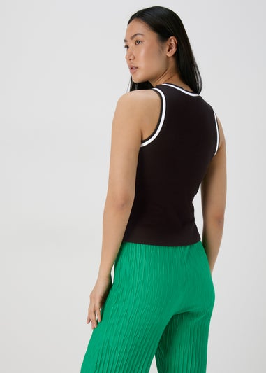 Black Contrast Tank Top