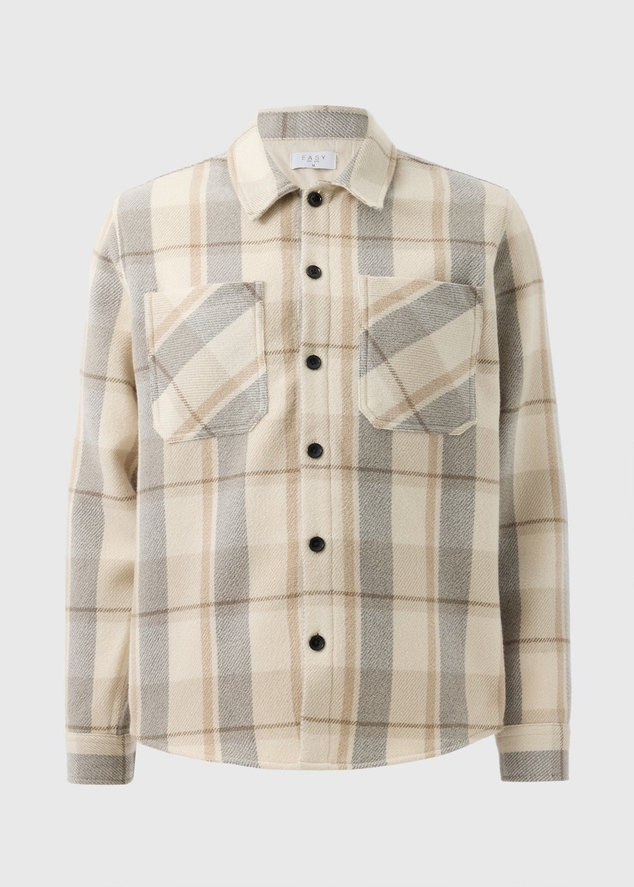 Ecru Check Lined Shacket