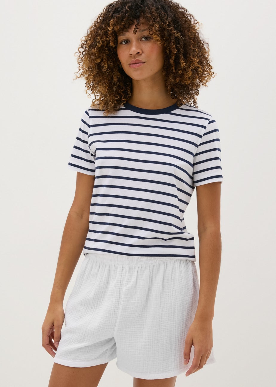 White Double Cloth Shorts