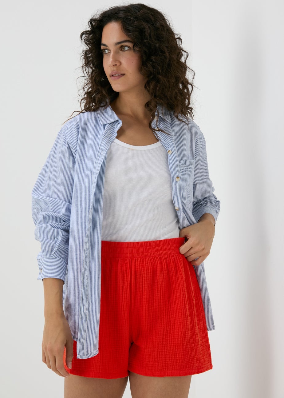 Red Double Cloth Shorts