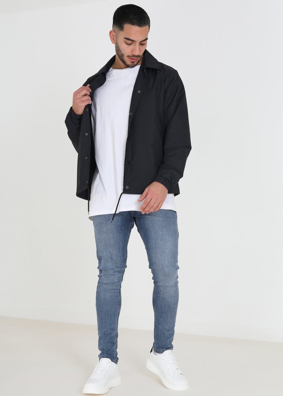 Brave Soul Black Lightweight Coach Style Jacket