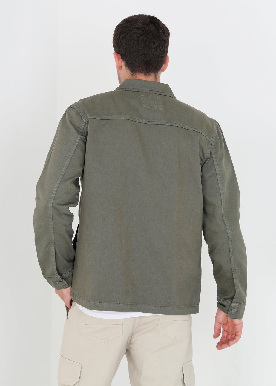 Brave Soul Soft Green Cotton Twill Shacket