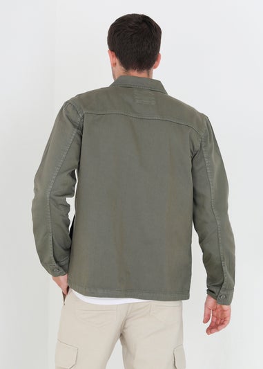 Brave Soul Soft Green Cotton Twill Shacket