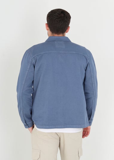 Brave Soul Blue Cotton Twill Shacket