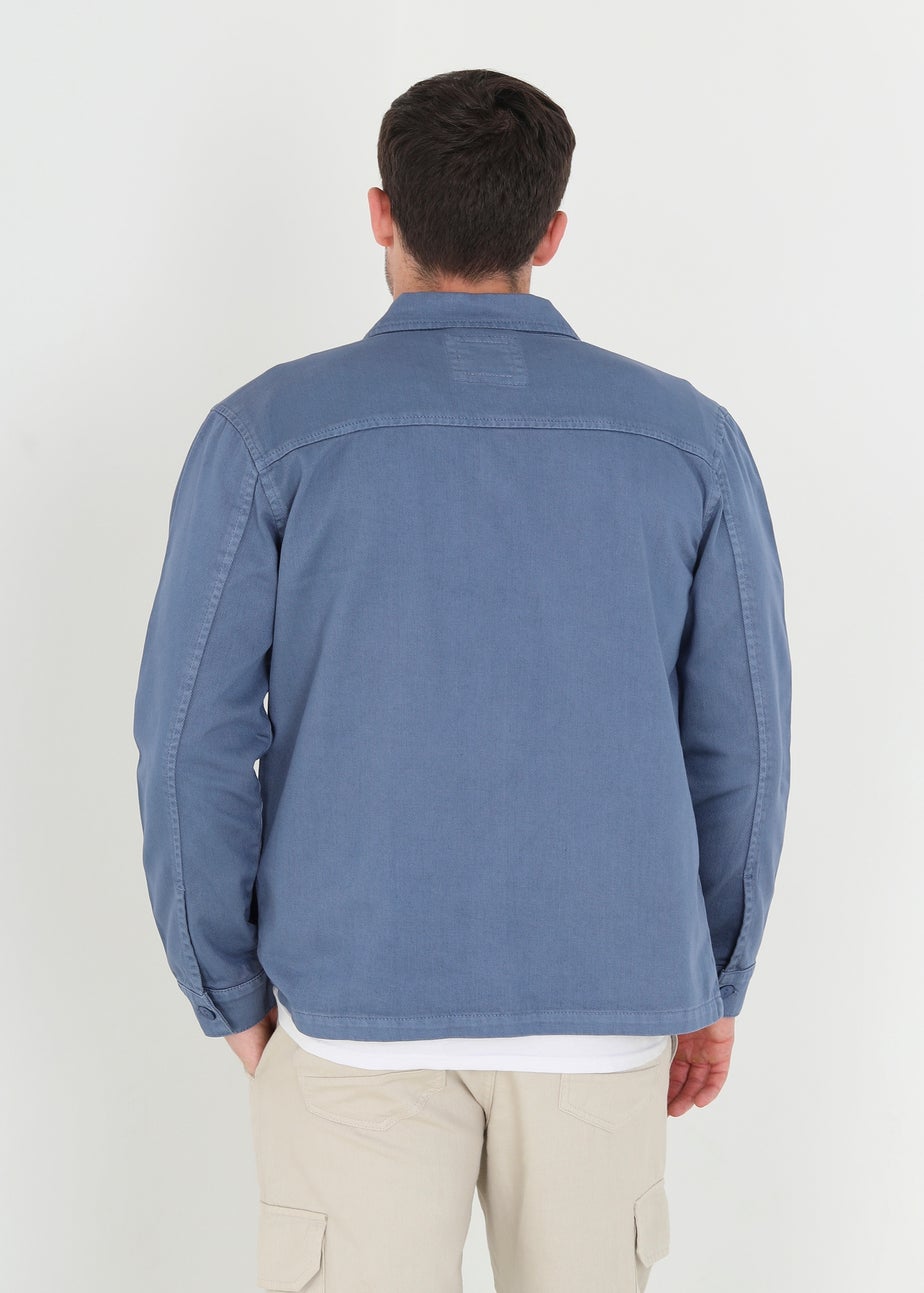 Brave Soul Blue Cotton Twill Shacket