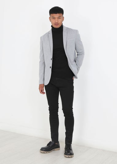 Brave Soul Grey Single Breasted Blazer
