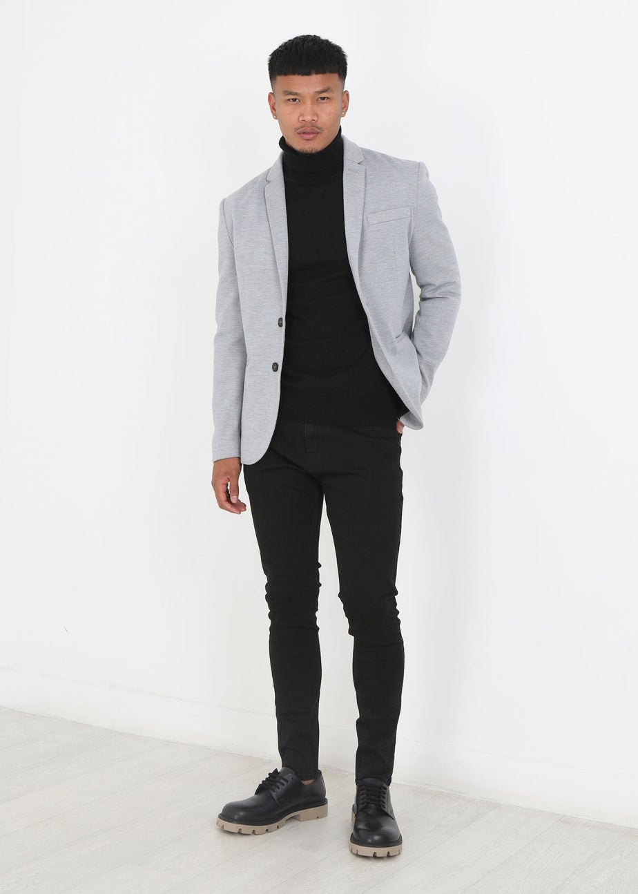 Brave Soul Grey Single Breasted Blazer