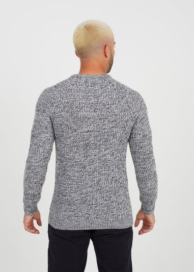 Brave Soul Black Crew Neck Knitted Jumper