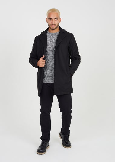 Brave Soul Black Crew Neck Knitted Jumper