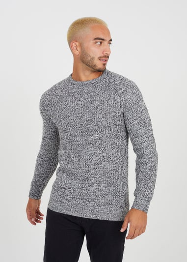 Brave Soul Black Crew Neck Knitted Jumper