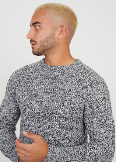 Brave Soul Black Crew Neck Knitted Jumper