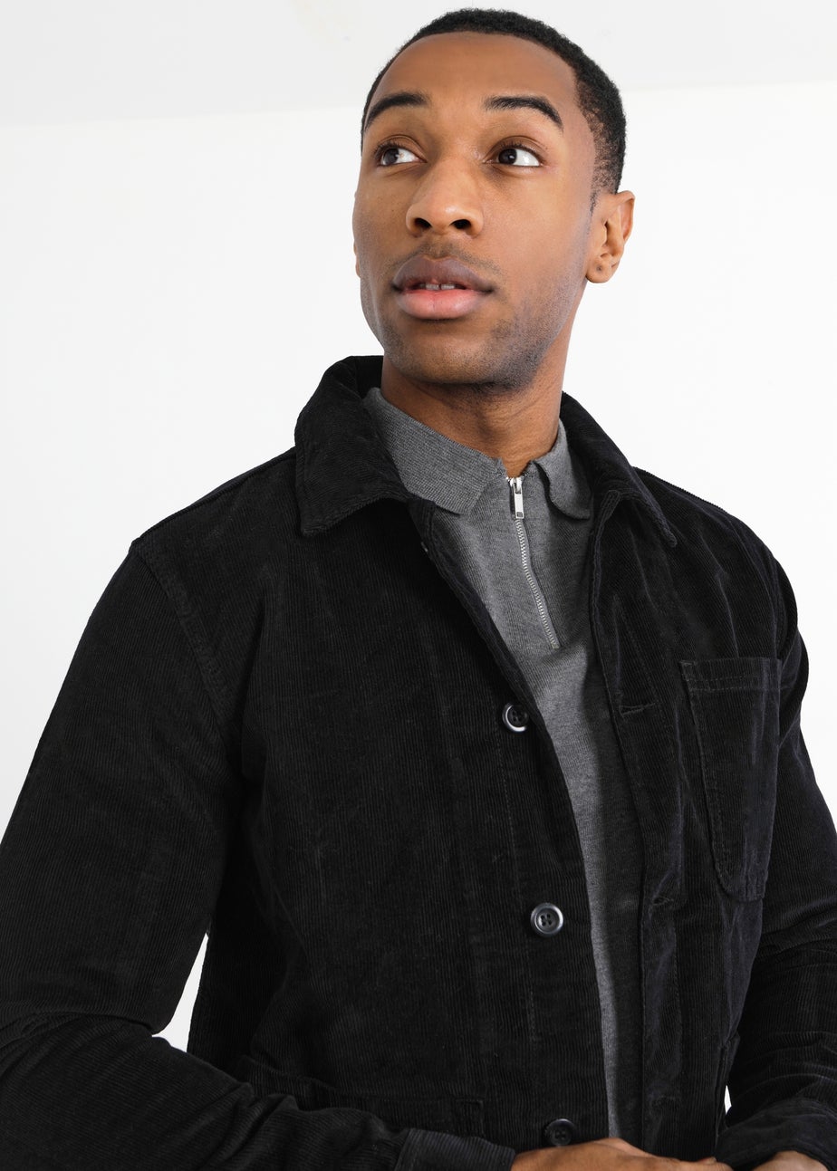 Brave Soul Black Button Through Cord Shacket